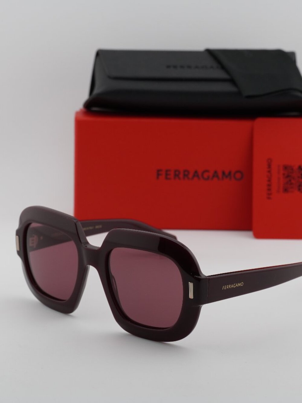 Salvatore Ferragamo SF2068SE 606 Butterfly Sunglasses - Burgundy / Purple